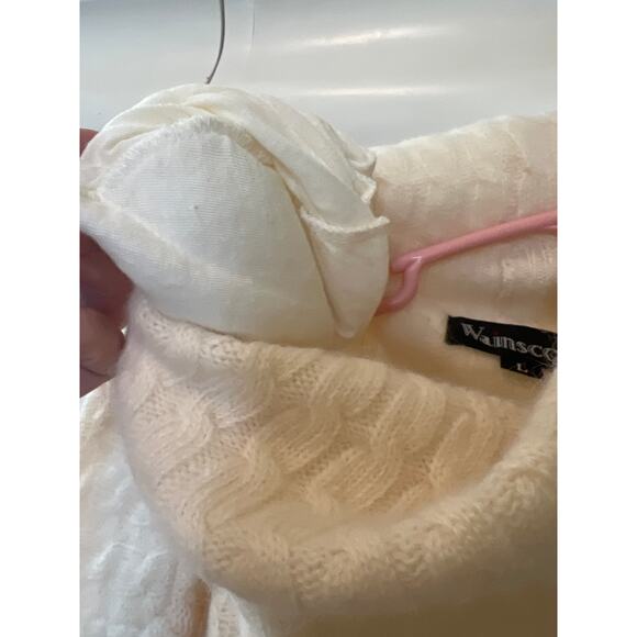 Vintage Cream Cable Knit Long Tunic Sweater Womens Size Large Wainscott Wool EUC - Picture 6 of 6